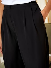 Friends Like These Black Premium Elastic Back Tailored Wide Leg Trousers - Image 3 of 4