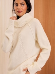 Love & Roses Ivory Premium 100% Wool Knitted Jumper - Image 2 of 4