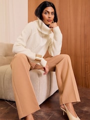 Love & Roses Ivory Premium 100% Wool Knitted Jumper - Image 3 of 4