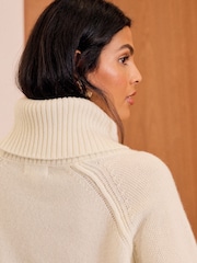 Love & Roses Ivory Premium 100% Wool Knitted Jumper - Image 4 of 4