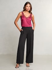 Lipsy Burgundy Red Lace Panel Vest - Image 3 of 4