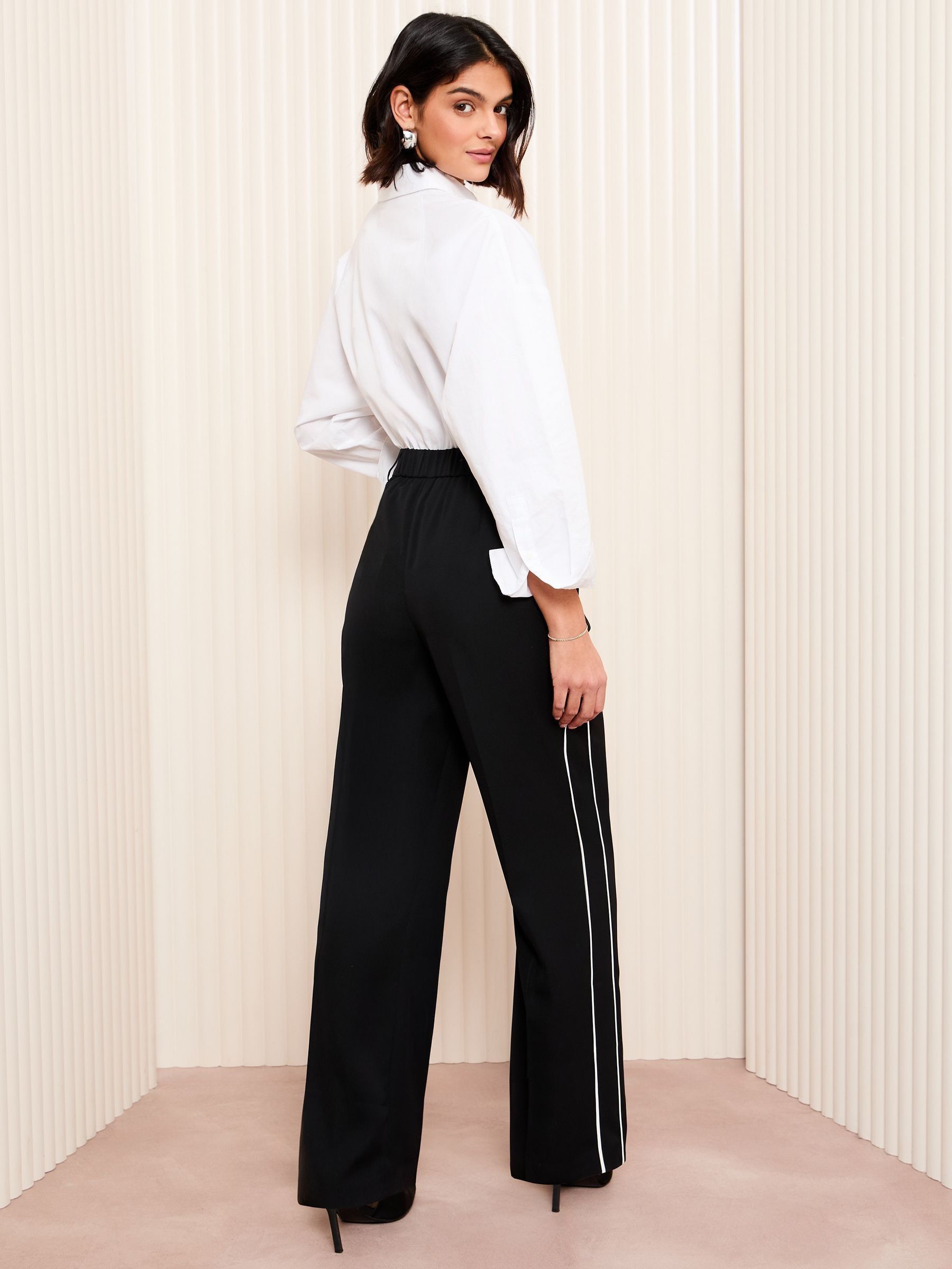 Buy Friends Like These Black on White Wide Leg Tailored Side