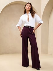 Lipsy Red Petite High Waist Wide Leg Tailored Trousers - Image 1 of 4