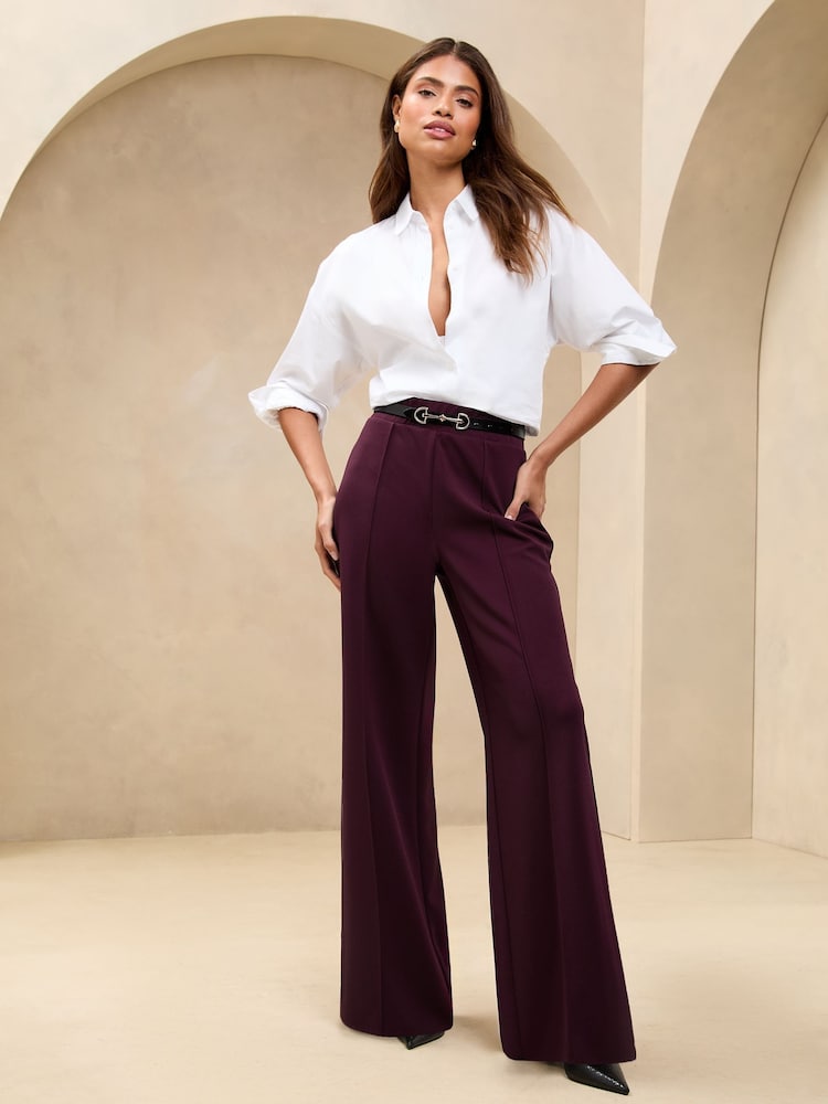 Lipsy Red Petite High Waist Wide Leg Tailored Trousers - Image 1 of 4