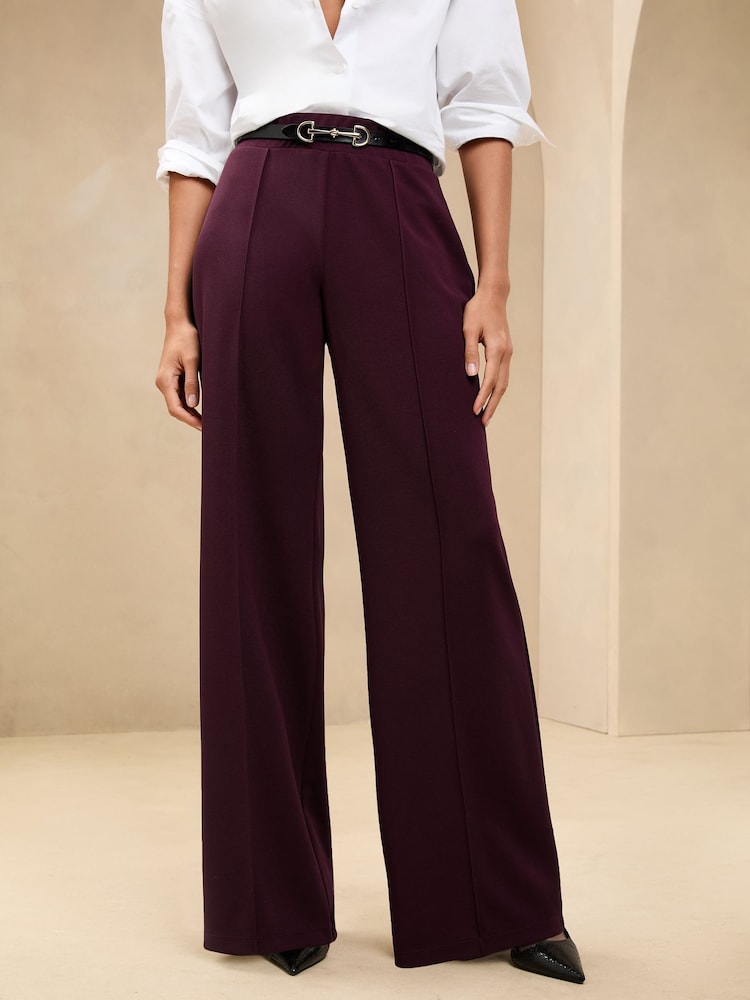 Lipsy Red Petite High Waist Wide Leg Tailored Trousers - Image 2 of 4