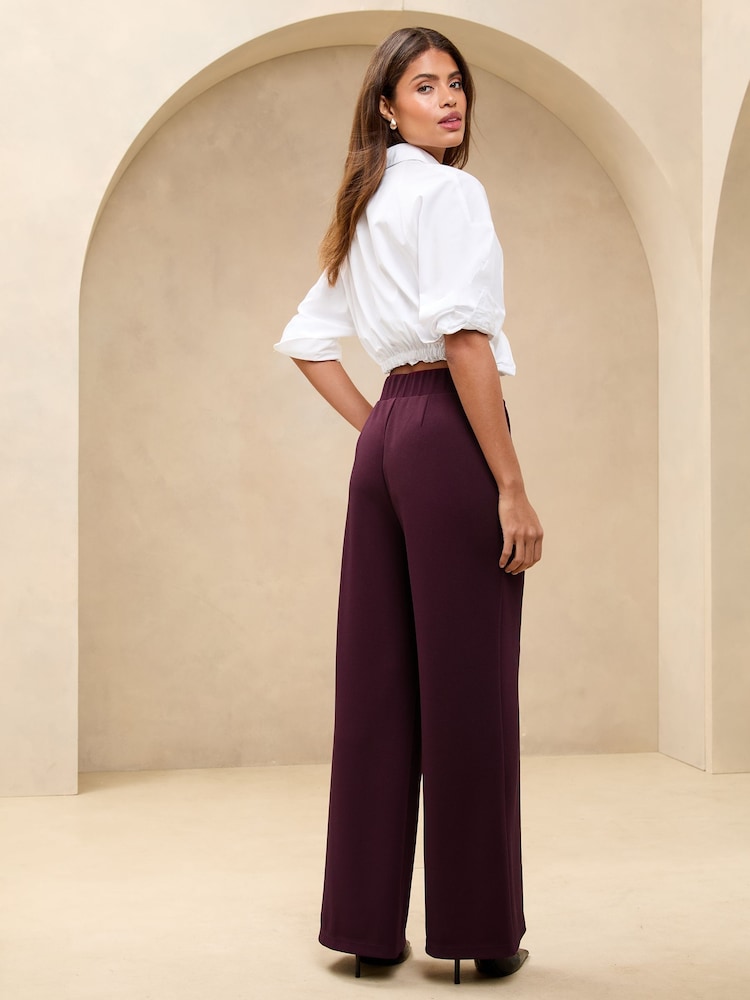 Lipsy Red Petite High Waist Wide Leg Tailored Trousers - Image 4 of 4