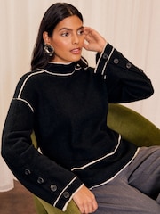 Love & Roses Black Premium With Wool High Neck Jumper - Image 1 of 4