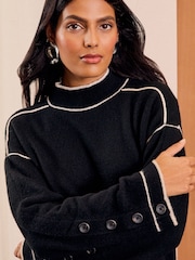 Love & Roses Black Premium With Wool High Neck Jumper - Image 2 of 4