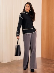 Love & Roses Black Premium With Wool High Neck Jumper - Image 3 of 4