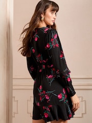 Мини-платье Love & Roses с цветочным принтом и запахом - Image 4 of 4