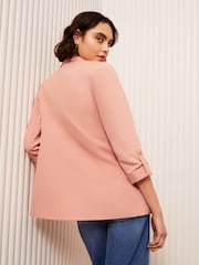 Friends Like These Pink Edge to Edge Tailored Sleeve Detail Blazer - Image 4 of 4