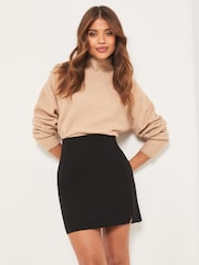 Lipsy Black Tall Split Side Mini Skirt - Image 2 of 4