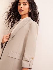Neutral - Friends Like These Edge to Edge Skräddarsydd Sleeve Detail Kavaj - Bild 2 av 4