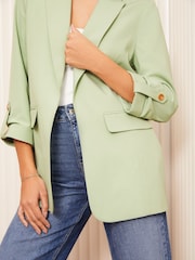 Friends Like These Green Haze Petite Edge to Edge Tailored Sleeve Detail Blazer - Image 3 of 4