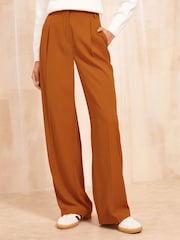 Friends Like These Orange Premium Elastic Back Tailored Wide Leg Trousers - Image 1 of 4
