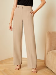 Love & Roses Camel High Waist Wide Leg Tailored Trousers - Image 1 of 4