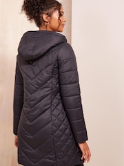 Friends Like These Black Mid Length Quilted Jacket - Image 4 of 4