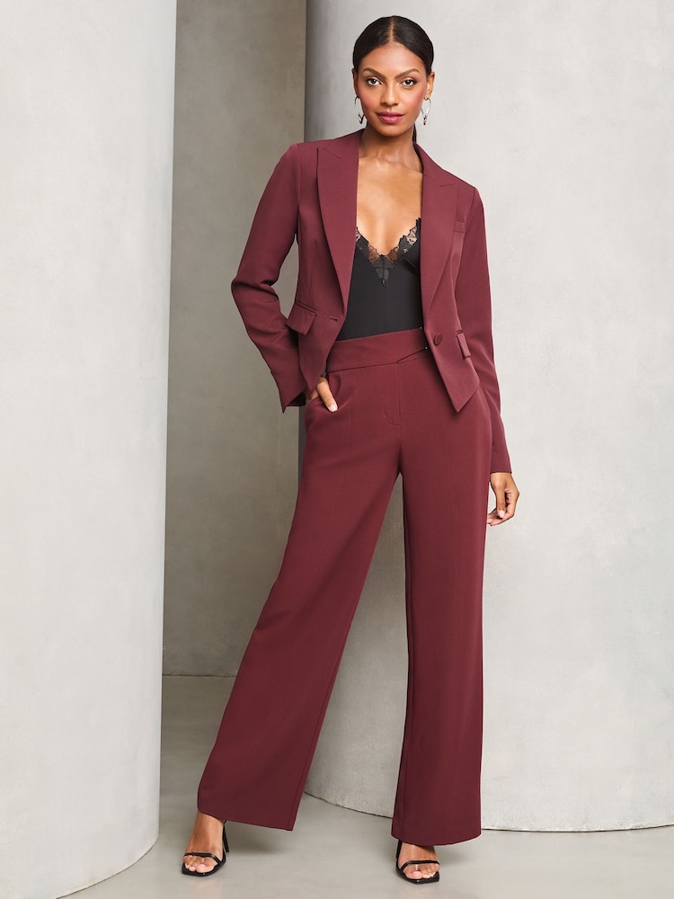 Lipsy Burgundy Red Single Button Tailored Blazer - Image 2 of 4