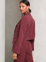Lipsy Burgundy Red Single Button Tailored Blazer - Image 4 of 4