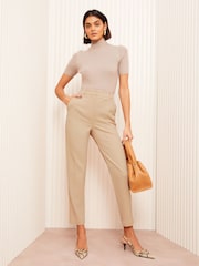 Friends Like These Neutral Straight Leg Stretch Tailored Trousers - Image 2 of 4