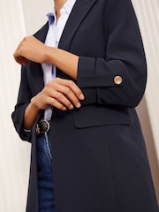 Friends Like These Navy Edge to Edge Tailored Sleeve Detail Blazer - Image 2 of 4