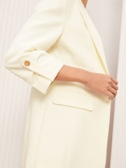 Friends Like These White Petite Edge to Edge Tailored Sleeve Detail Blazer - Image 2 of 4
