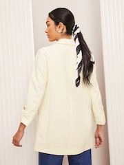 Friends Like These White Petite Edge to Edge Tailored Sleeve Detail Blazer - Image 4 of 4