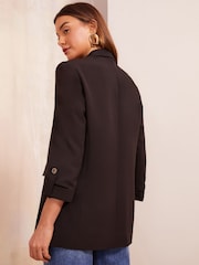 Friends Like These Black Edge to Edge Tailored Sleeve Detail Blazer - Image 4 of 4