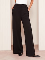 Friends Like These Black Wide Leg Stretch Tailored Trousers - Image 1 of 4