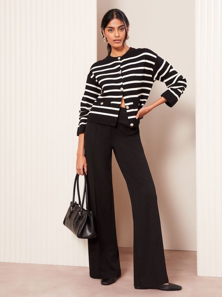 Friends Like These Black Wide Leg Stretch Tailored Trousers - Image 2 of 4