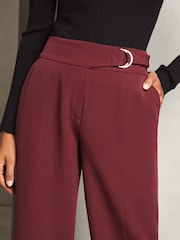 Lipsy Burgundy Red Wide Leg D Ring Trousers - Image 2 of 4