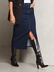 Юбка Lipsy Denim High Tail с разрезом и миди-юбкой - Изображение 1 из 5