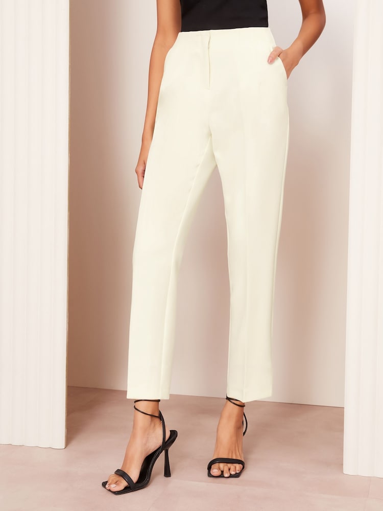 Friends Like These White Tailored Tapered Ankle Grazer Trousers - Image 1 of 4