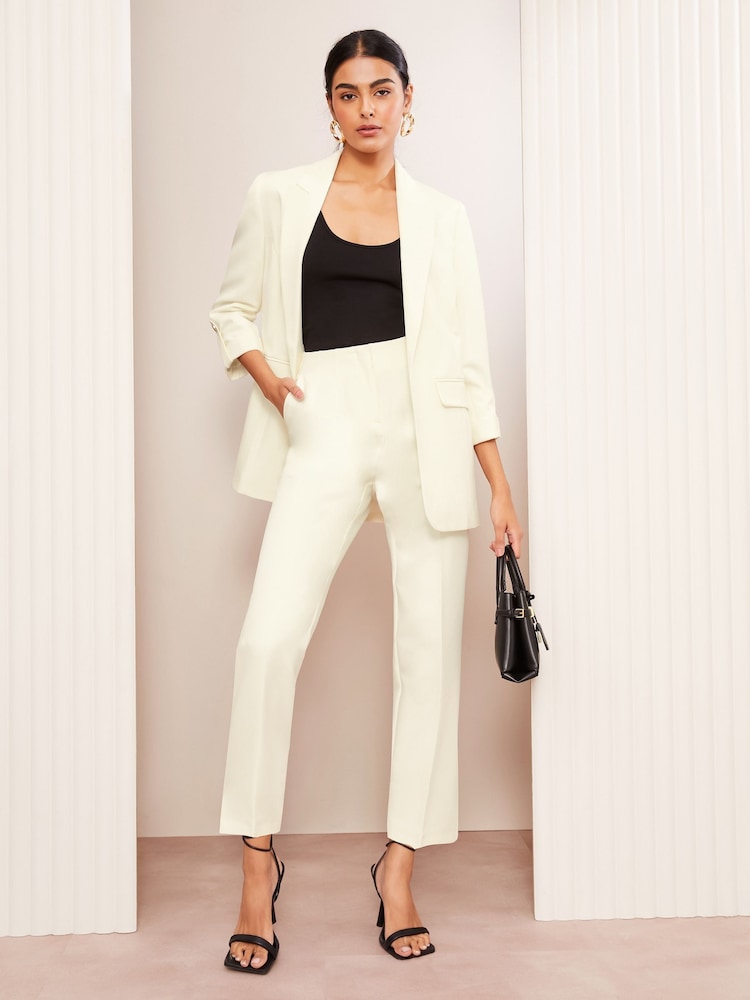 Friends Like These White Tailored Tapered Ankle Grazer Trousers - Image 2 of 4