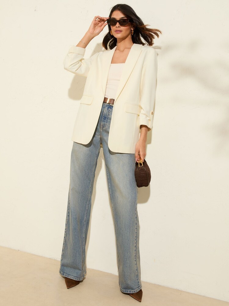 Wit - Friends Like These Edge to Edge Tailored Sleeve Detail Blazer - Image 3 of 5