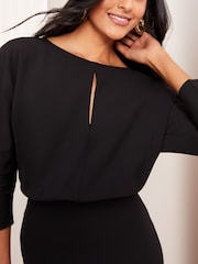 Friends Like These Black Petite Bawting Long Sleeve Tailored Midi Dress - Image 3 of 4
