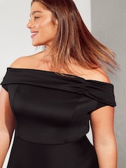 Friends Like These Black Curves Scuba Bardot Midi Dress - Image 2 of 4