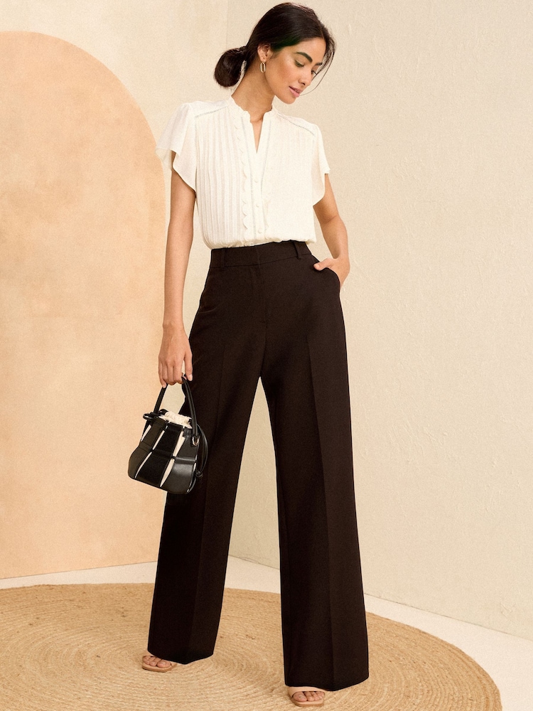 Love & Roses Black Wide Leg Trousers - Image 4 of 4 Love & Roses Black Wide Leg Trousers - Image 4 of 4