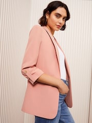 Friends Like These Pink Petite Edge to Edge Tailored Sleeve Detail Blazer - Image 2 of 4