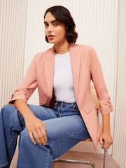 Friends Like These Pink Petite Edge to Edge Tailored Sleeve Detail Blazer - Image 3 of 4