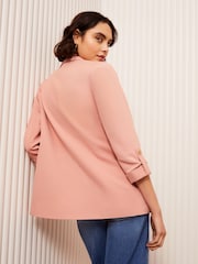 Friends Like These Pink Petite Edge to Edge Tailored Sleeve Detail Blazer - Image 4 of 4