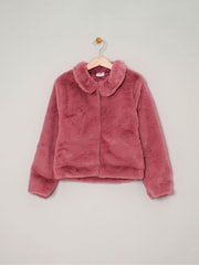 Miss Girls Faux Fur Jacket, Dress And Tights Outfit Set - Image 4 of 4