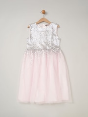 Miss Sequin Waterfall Dress With Faux Fur Bolero Outfit Set - Image 2 of 4
