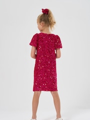 Miss Sequin Shift Dress and Matching Scrunchie Outfit Set - Image 2 of 3