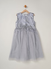 Miss Sequin Waterfall Dress With Faux Fur Bolero Outfit Set - Image 2 of 4