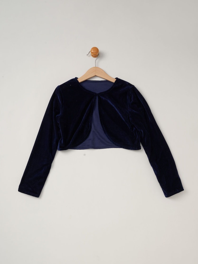 Miss Sequin Waterfall Dress With Faux Fur Bolero Outfit Set - Image 3 of 4