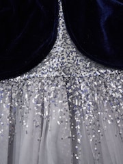 Miss Sequin Waterfall Dress With Faux Fur Bolero Outfit Set - Image 4 of 4