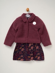 Miss Girls Faux Fur Jacket, Dress And Tights Outfit Set - Image 2 of 4