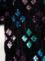 Miss Sequin Shift Dress and Matching Scrunchie Outfit Set - Image 3 of 3