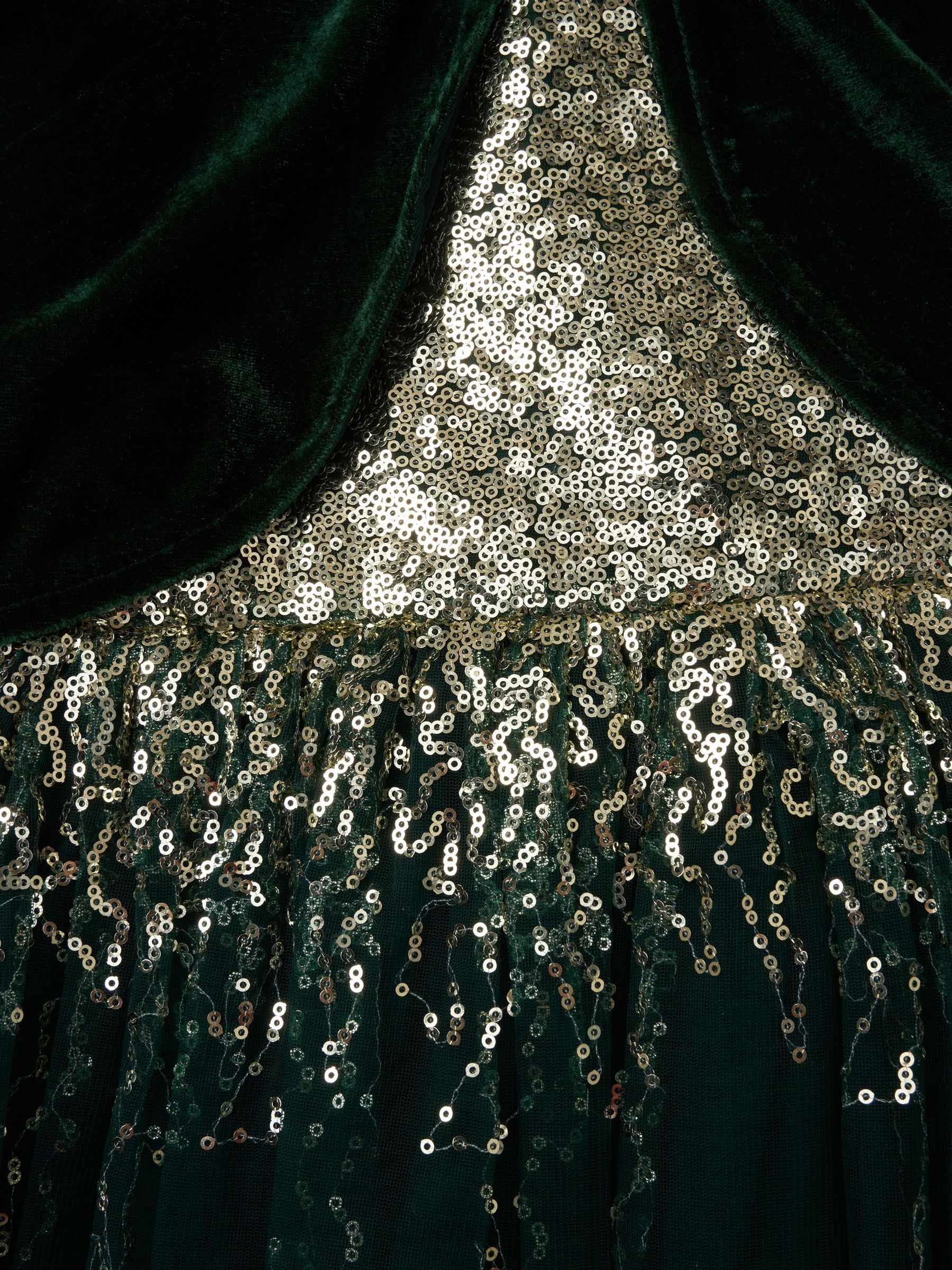 Buy Miss Sequin Waterfall Dress With Faux Fur Bolero Outfit